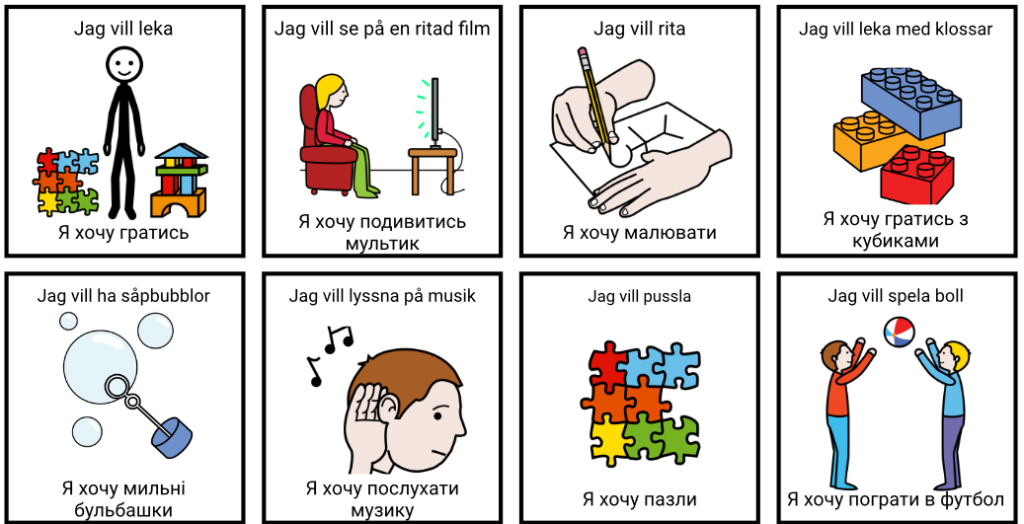 bildtavla på ukrainska och svenska